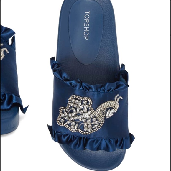 TopShop Hermione Peacock Embellished Slides - Picture 6 of 7